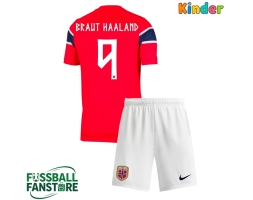 Norwegen Erling Haaland #9 Replik Heimtrikot Kinder WM 2026 Kurzarm (+ Kurze Hosen)
